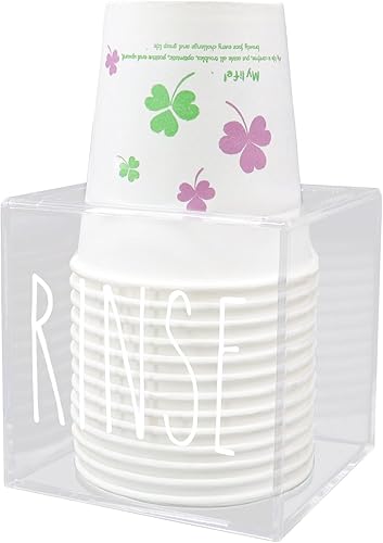 Miniatura 7 de Dispensador de vasos Dixie de acrílico blanco, Soporte de almacenamiento dispensador de vasos de papel desechable, Soporte de vaso Dixie de 35 oz,