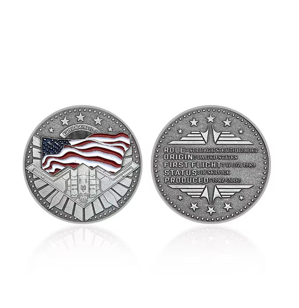 MINHBDER Commemorative Coins American Fighter Coin Retro Coin Classic Us Bomber Jet Multipurpose Fighter Challenge Coin Collection Gifts