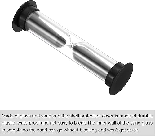 Miniatura 3 de PATIKIL Temporizador de arena de 2 minutos, 4 piezas de reloj de arena pequeño con cubierta de plástico, vidrio de arena de cuenta regresiva para