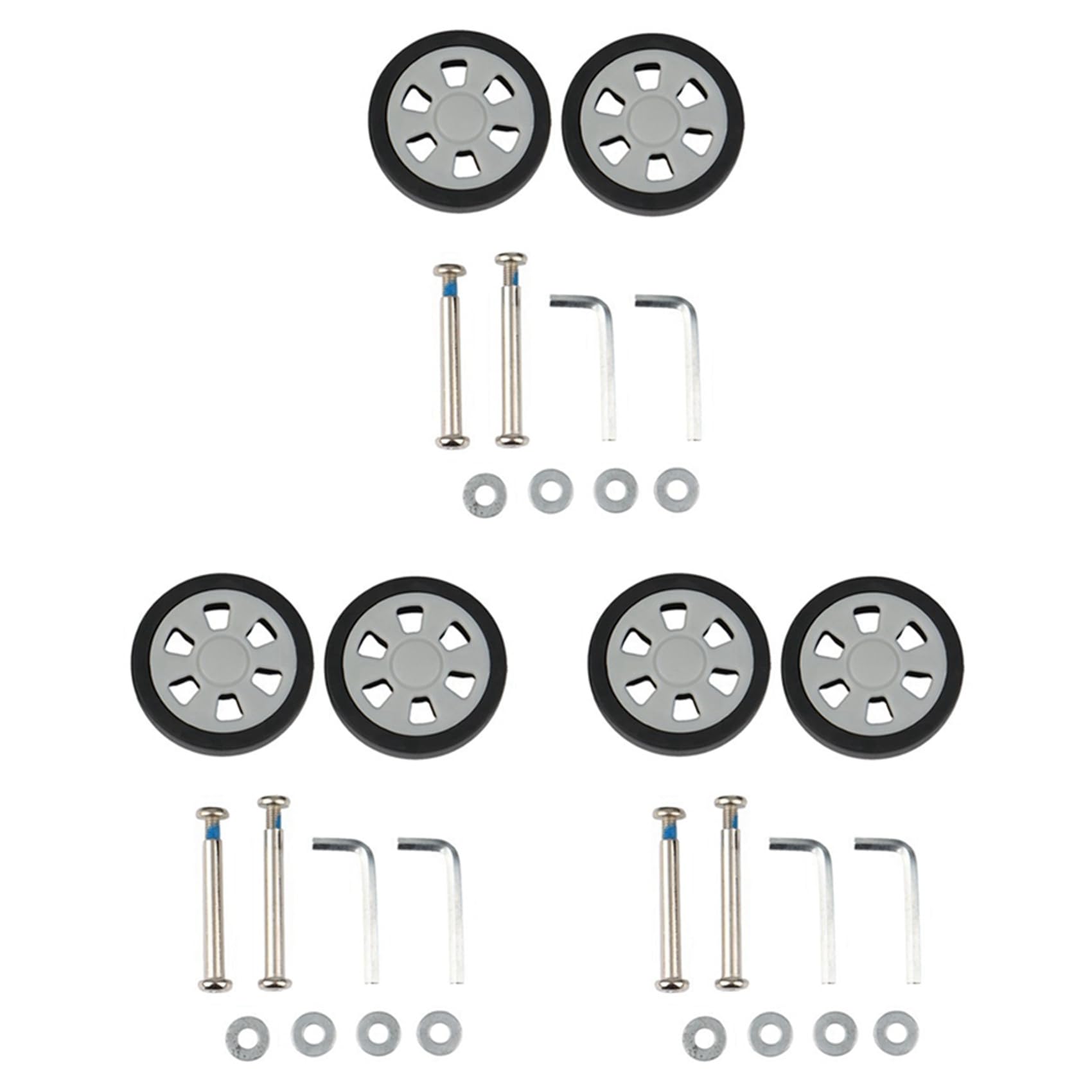 6X Luggage Accessories Wheels Aircraft Suitcase Pulley Rollers Mute Wheel Wear- Parts Repair 55X12Mm