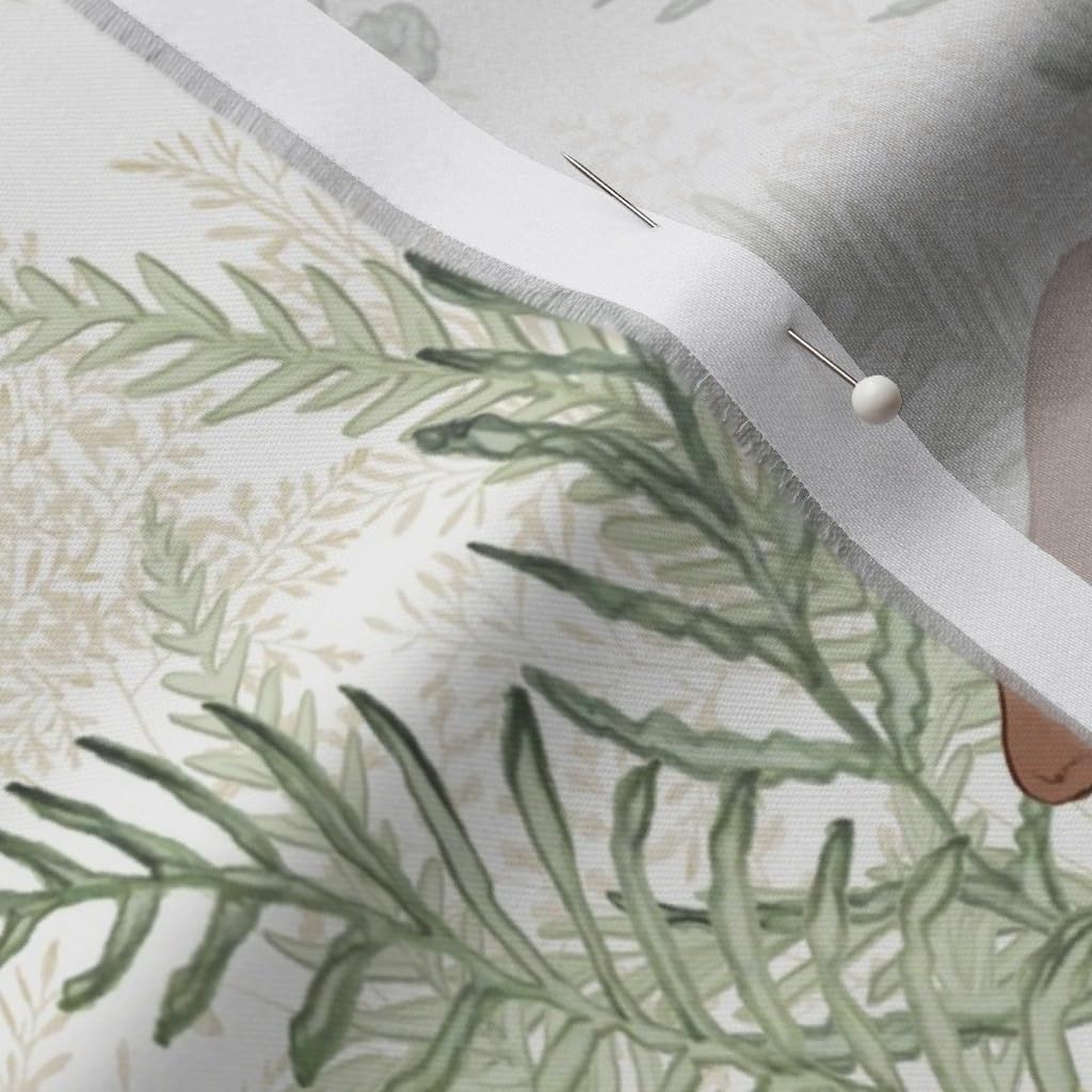 Spoonflower Fabric - Hedgehog Gender Neutral Nursery Woodland Boy Girl Mushroom Printed on Organic Cotton Sateen Fabric by The Yard - Sewing Quilting Apparel Home Decor