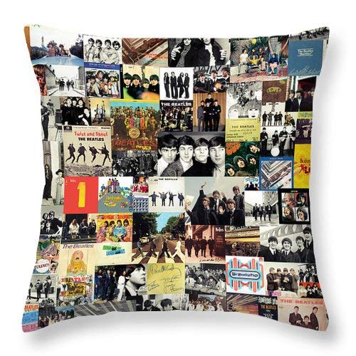 Lplpol The Beatles Housse de coussin carrée décorative en coton et lin 45,7 x 45,7 cm - Les Beatles, Paul McCartney, John Lennon, RIngo Starr, George Harrison Lplpol The Beatles Housse de coussin carrée décorative en coton et lin 45,7 x 45,7 cm