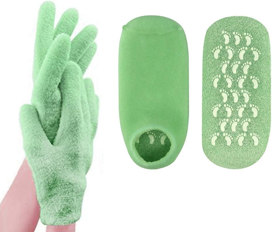 Codream Moisturizing Gloves, Moisturizing Socks, Gel Gloves and Gel Socks Set with Gel Repair for Cracked Dry Skin Treatment, Spa Gloves and Spa Socks Set for Dry Cracked Heels Hands