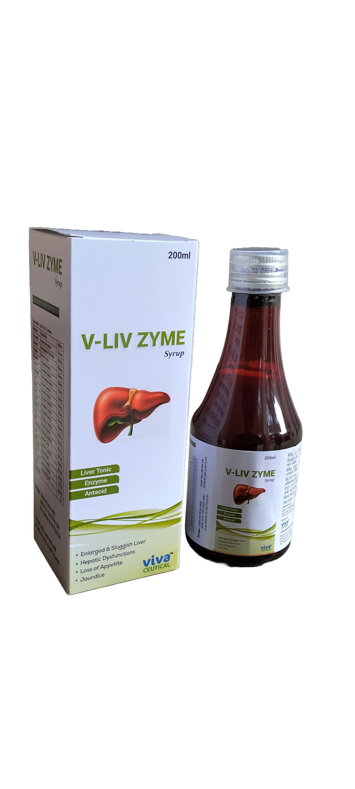 V-LIV ZYME Syrup Liver Tonic, Enzyme & Antacid | An Ayurvedic Fatty Liver Tonic | 200ml (B0CR429BNF) Amazon Price History, Amazon Price Tracker