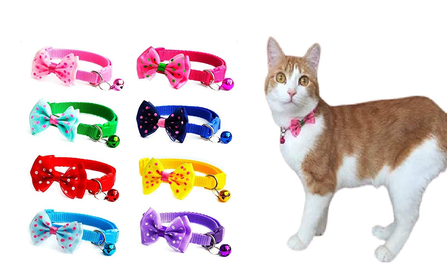 RvPaws Adjustable Nylon Bow-tie Collars with Bell, Safety Identification Collars for Puppy Dogs, Kitten Cats and Other Small Pets (Green) (B09J29GX9B) Amazon Price History, Amazon Price Tracker