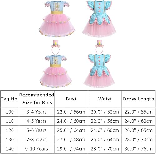 Miniatura 7 de IBTOM CASTLE Traje de fiesta de cumpleaños de circo de carnaval para niña, vestido de tutú de princesa, disfraz de accesorio para fotos