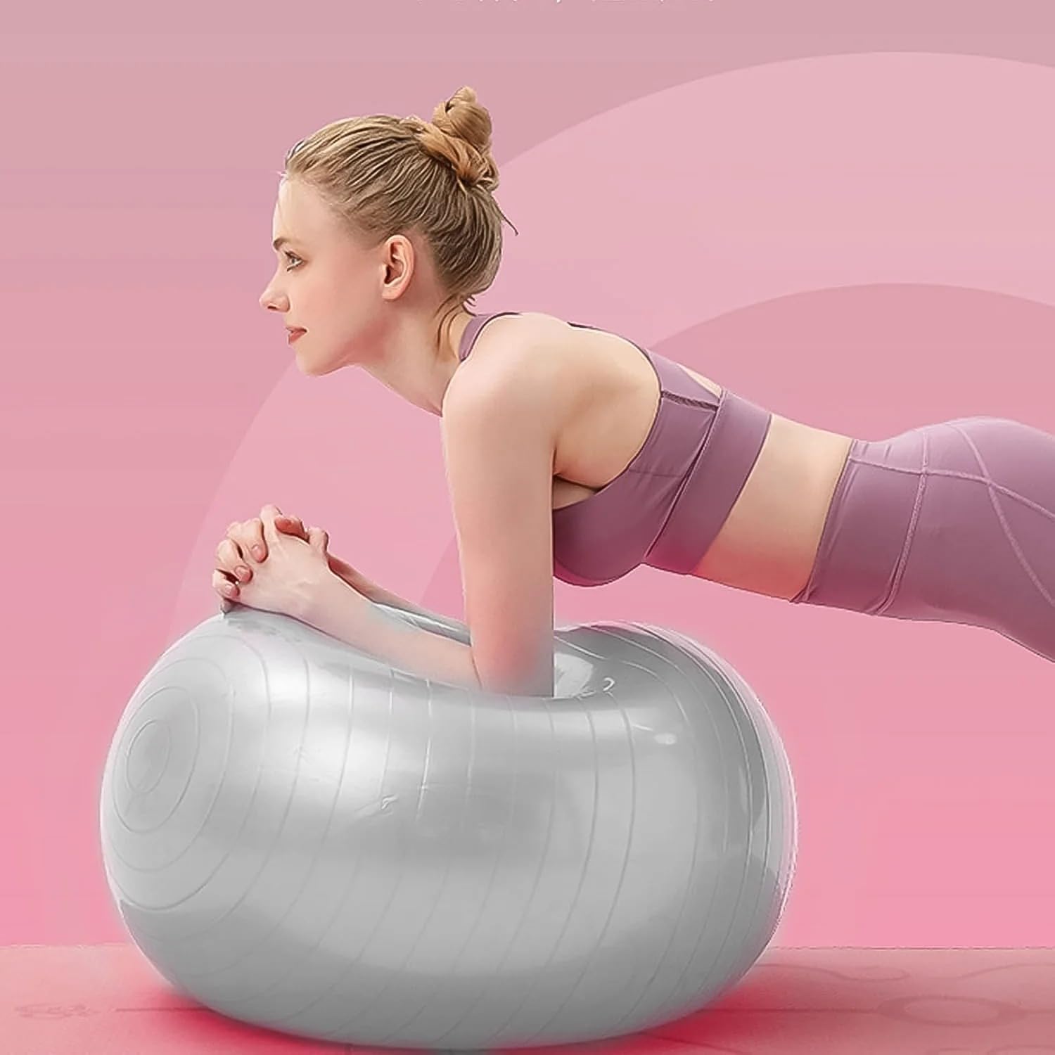 Stability Gym Ball 75CM with Foot Pump, Anti-Burst PVC | Non-Slip Textured Grip, Supports up to 270 kg, BPA Free Material, Yoga & Pilates Use, Includes Foot Pump-image-22