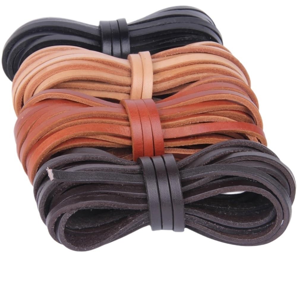Sznurek ze skóry naturalnej o długości 2 metry do samodzielnego tworzenia biżuterii Wielokolorowy, w wielu rozmiarach(Black,3mm)