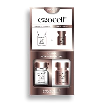 EXOCELL Exosomes for Skin Rejuvenation and Anti-Aging, 10 Billion Particles, 980K PPM, Korean Beauty Formula (X1 Exosomes + X2 HA Solution)