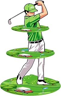 3 Tiers Golf Cupcake Stand Treat Display Cake Holder for Masters Party Decorations Hole in One Golf Theme Birthday Decorations