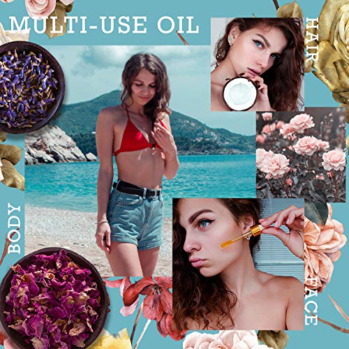 BEAUTE DE PROVENCE Honey Suckle Multi-Use Face, Body & Hair Oil - Hydrates Skin, Restores Shine - With Apricot, Coconut Oil & Vitamin E - 4 Fl Oz