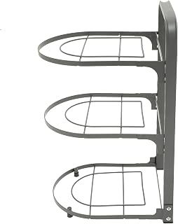 SAFIGLE Foldable Multi-layer Pan Organizer Rack Heavy Duty Carbon Steel Pot Storage Shelf for Kitchen Cabinet Under Sink Space-saving Countertop Rack