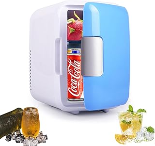 MOZX Mini Frigo De Chambre 8L/10 Canettes, Mini Réfrigérateur avec Régulateur De Température, Portable Petit Réfrigérateur pour Boisson, Aliments, Beauté dans Chambre, Bureau, Voiture,8l