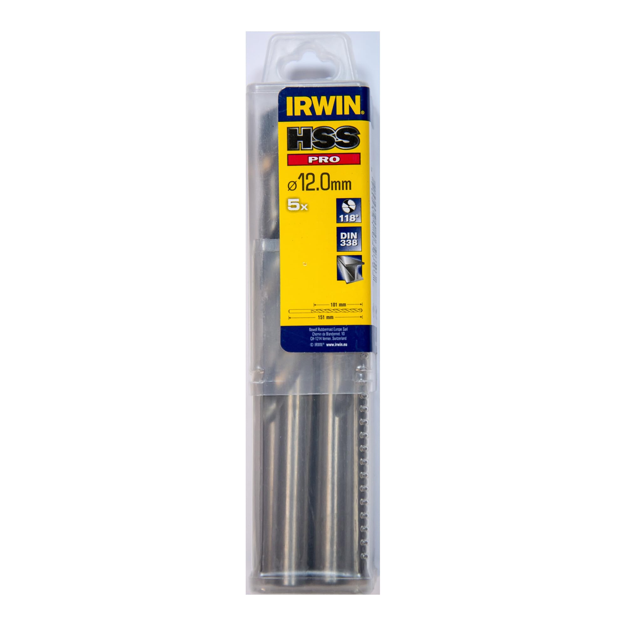 Irwin 10502351 12mm HSS Pro Drillbits Bulk Pack (5 Pieces)