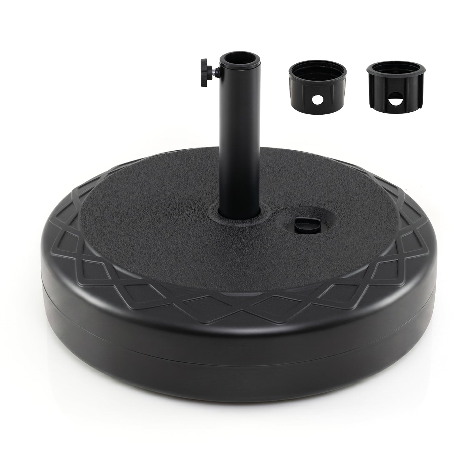 RELAX4LIFE Pied de Parasol Rond Remplissable 52 kg en HDPE