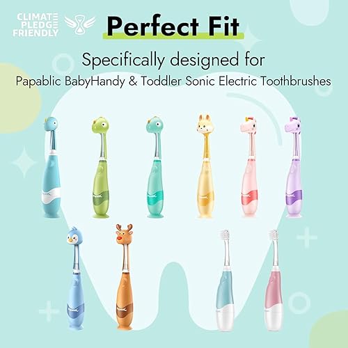 Vista 10 de Papablic Cabezales de repuesto para cepillos de dientes, 2 unidades, compatibles con cepillos de dientes eléctricos sónicos Papablic BabyHandy