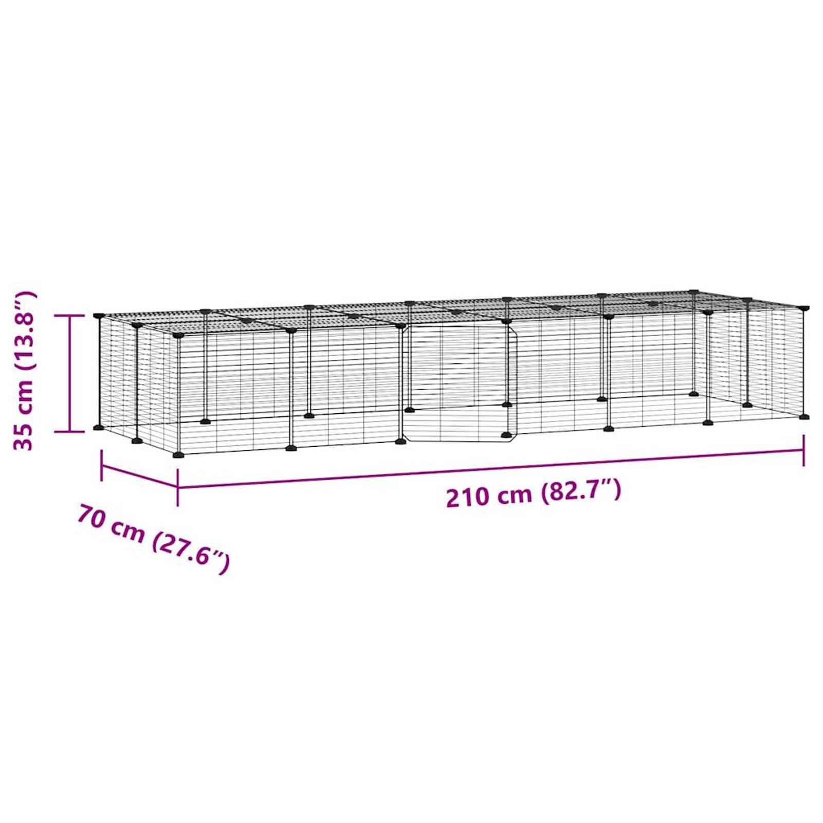 ShGaxin Jaula para Mascotas de 28 Paneles Puerta, Jaulas para Conejos, Jaula Cobaya, Valla para Mascotas, Recinto para Conejos, Parque para Conejos, Cosas para Conejos, Acero Negro 35x35 cm