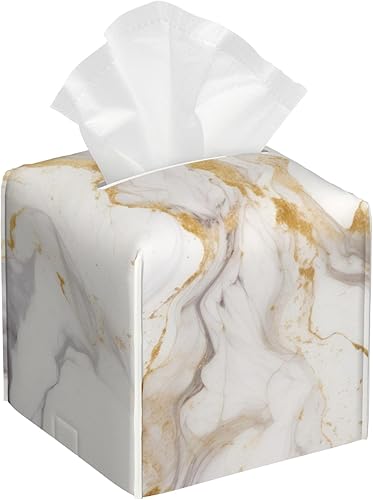 Miniatura 8 de Cubierta de caja de pañuelos cuadrada, soporte de caja de pañuelos de cuero con hierbas y flores silvestres, organizador decorativo para baño,