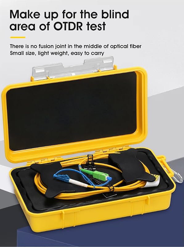 OTDR Launch Cable Box SC/APC-LC/UPC SM（9/125） 1KM OTDR Fiber Optic Tester Extension Cord Dead Zone Eliminator