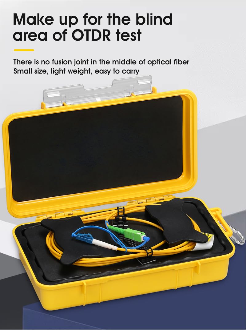 OTDR Launch Cable Box SC/APC-LC/UPC SM（9/125） 1KM OTDR Fiber Optic Tester Extension Cord Dead Zone Eliminator