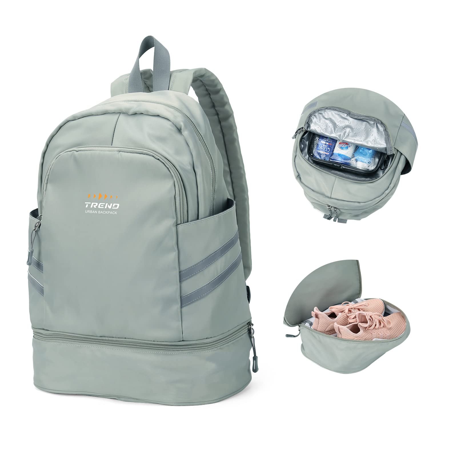 SZLX Sportrucksack für Frauen mit Schuhfach und Nasstasche Faltbarer Handgepäckrucksack Großer Reise-Laptop-Rucksack Wasserdichter Freizeitrucksack Sportrucksack Sporttasche für Schwimmen Yoga