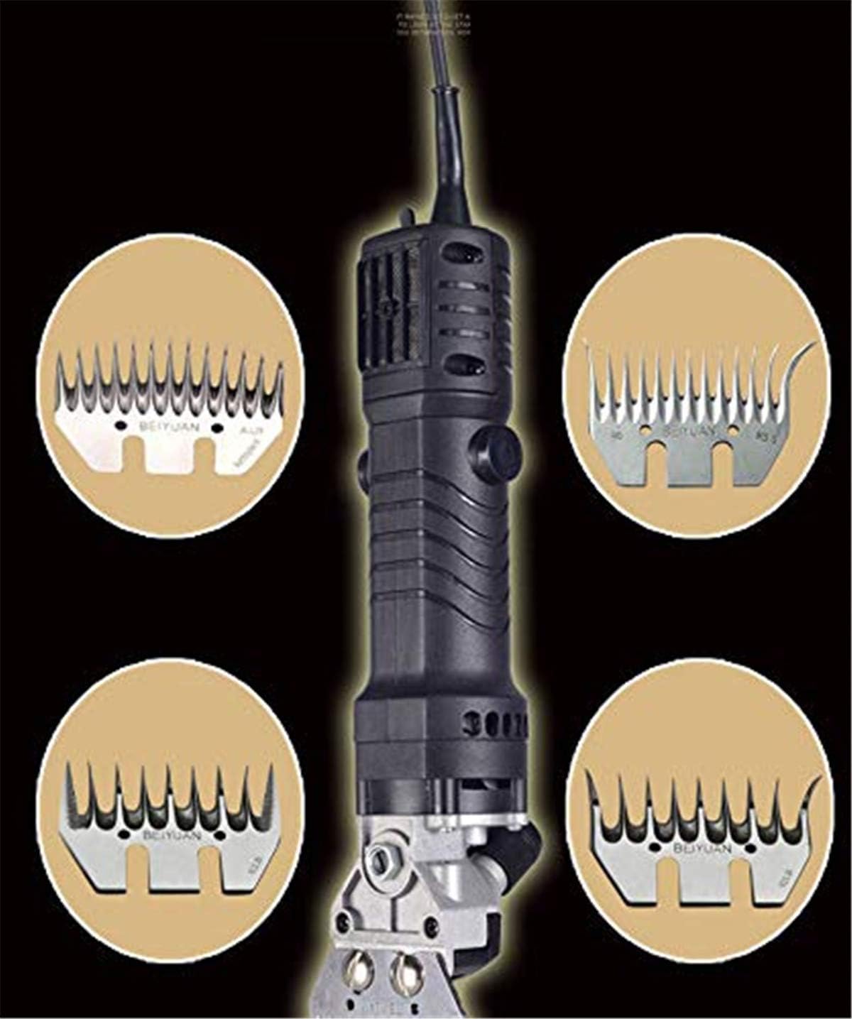 ele ELEOPTION Electric Sheep Shears 110V 450W Heavy Duty Pet Grooming Goat Clippers, Farm Animal Shave Tool with 13 Straight Tooth Shear Blades 6 Adjustable Speed for Sheep Animal Wool(Ship from US)
