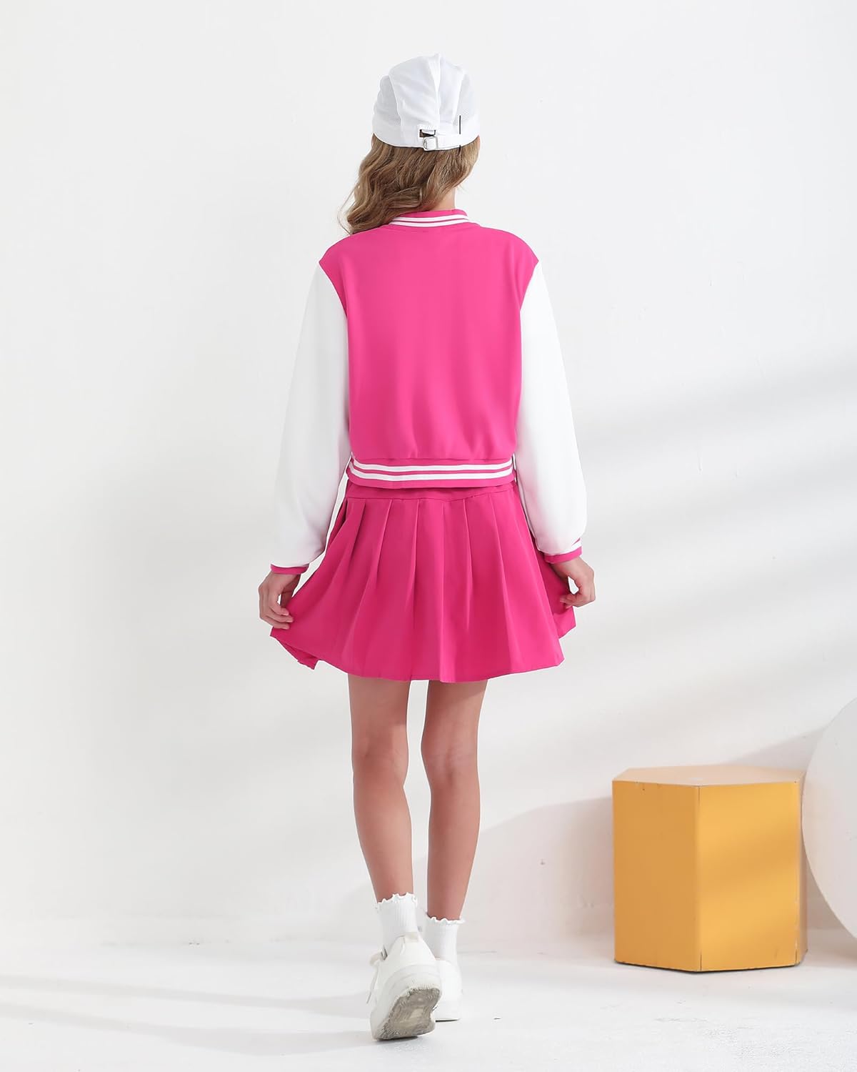 YOURUIKEY Girls 2 Piece Outfits Skirt Set Button up Jacket Sweatshirt and Pleated Mini Skirts Fall Winter Clothes Size 7-14Y - Image 6