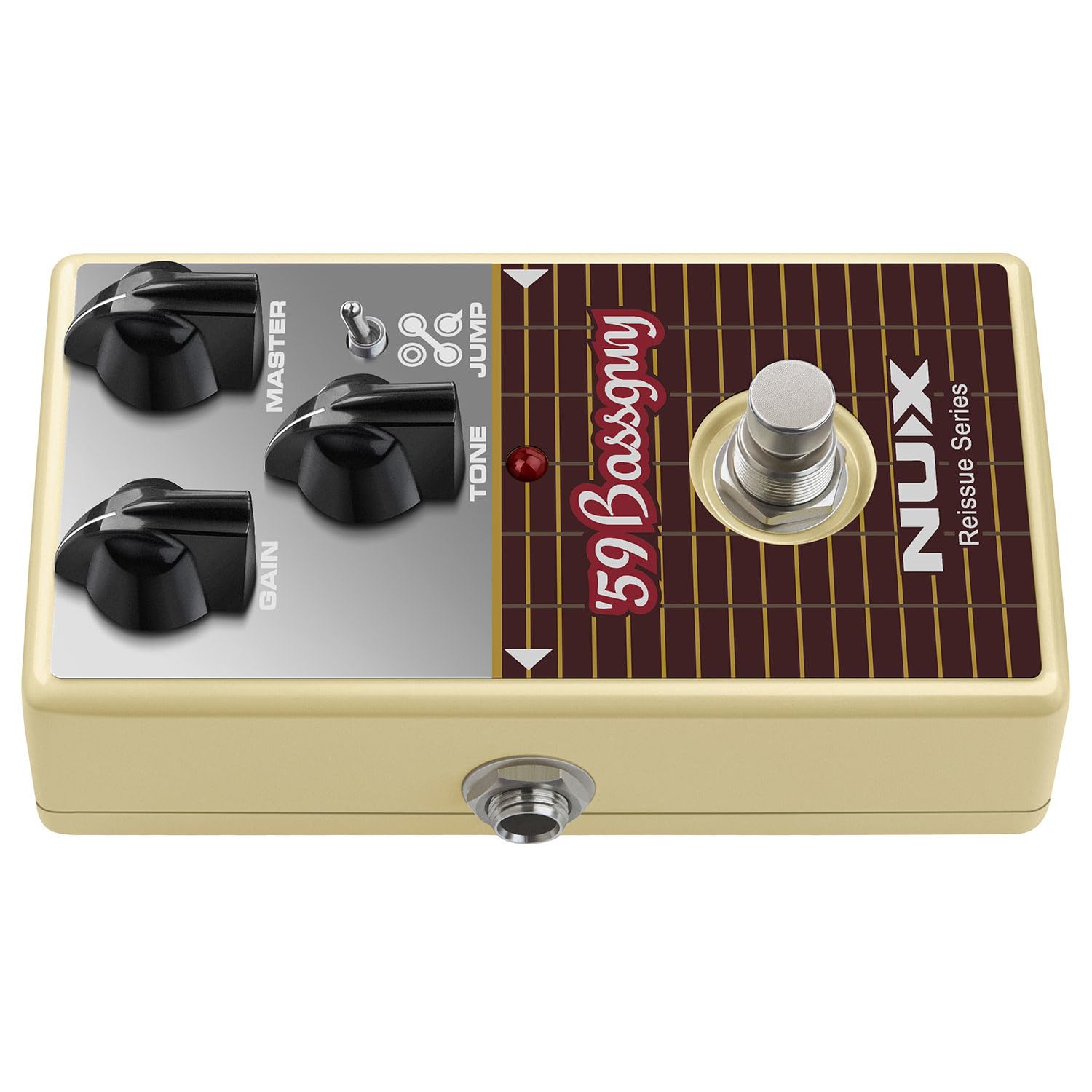 NUX | 59 Bassguy Overdrive Pédale d'overdrive | Pédale d'overdrive de guitare avec son d'ampli à tube en tweed vintage | Tonalité, boost et distorsion authentiques de 1959 | Pédale d'effets de guitare