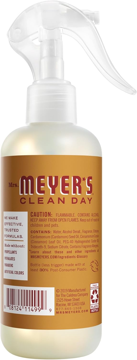 MRS. MEYER'S CLEAN DAY Room Spray, Apple Cider Scent, 8 Fl Oz Bottle - 3 Pack