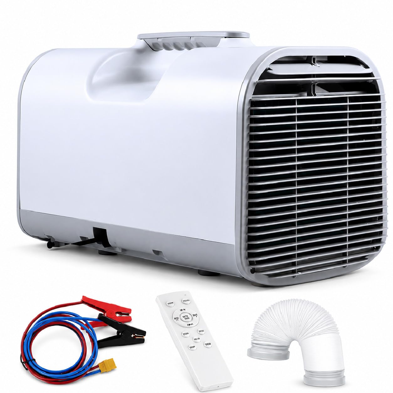 Sushangmao Portable Air Conditioner, 4777 BTU AC/DC Caravan Air Conditioner, 4-in-1 Outdoor Cooler with Dehumidifier, Fan, Digital Display and Remote Control for Camping RV Motorhome