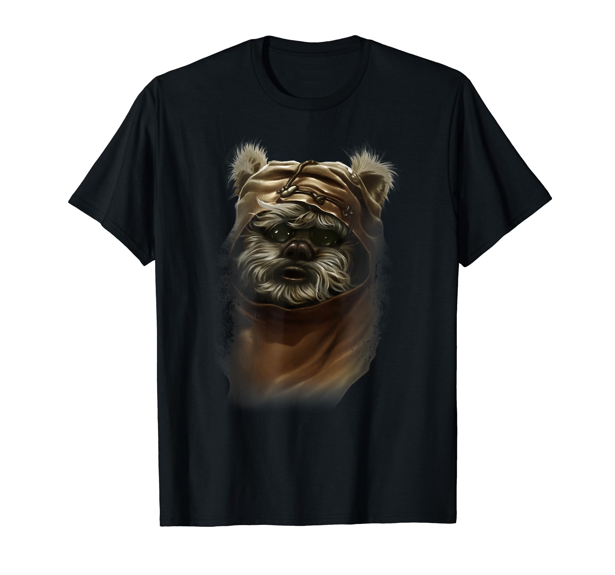 Star Wars Wicket Ewok Portrait Painting T-Shirt, Black