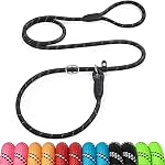 Dog Leash, Heavy Duty 1/2" 3/8" x 6 FT Strong Dog Lead for Small Dogs Training Leash Highly Reflective Threads(3/8 inch x 6Ft,Black)