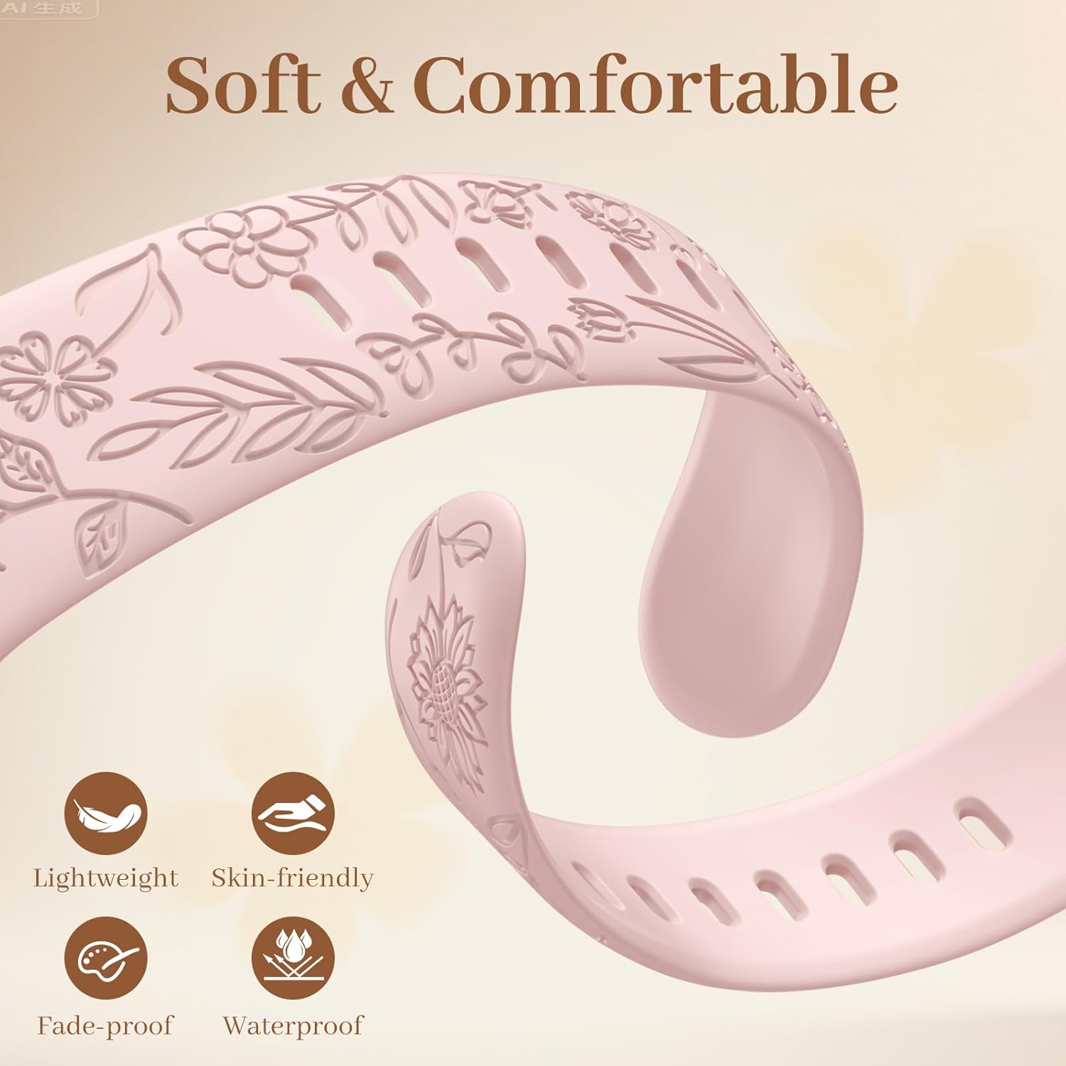 Easuny 8 Pack Bands for Women Compatible with Apple Watch 40mm 41mm 38mm 42mm 44mm 45mm 46mm 49mm iWatch Series 11 10 9 8 7 6 5 4 3 Ultra SE 3 SE 2nd, Soft Silicone Floral Engraved Dressy Wrist Straps