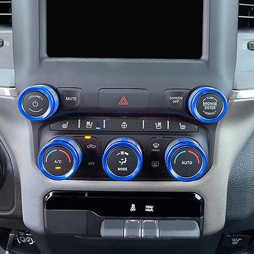 Miniatura 4 de Cubierta de perilla de radio de CA compatible con Dodge Ram 2019 2020 2021 aire acondicionado control de clima automático, interruptor de