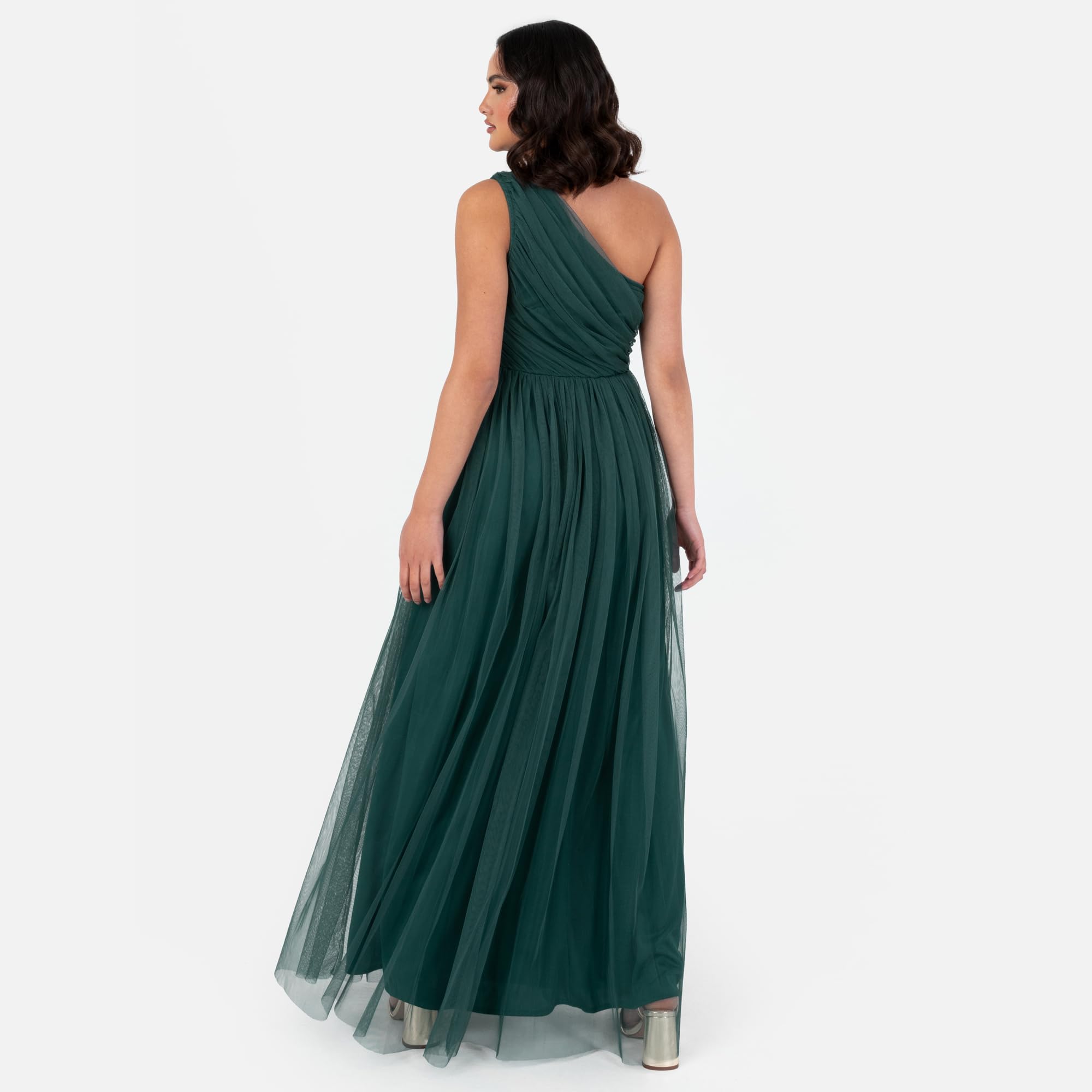 Anaya with Love Womens Ladies Maxi One Cold Shoulder Dress with Slit Split Sleeveless Prom Wedding Guest Bridesmaid Ball Evening Gown Vestido Mujer (Pack de 1)
