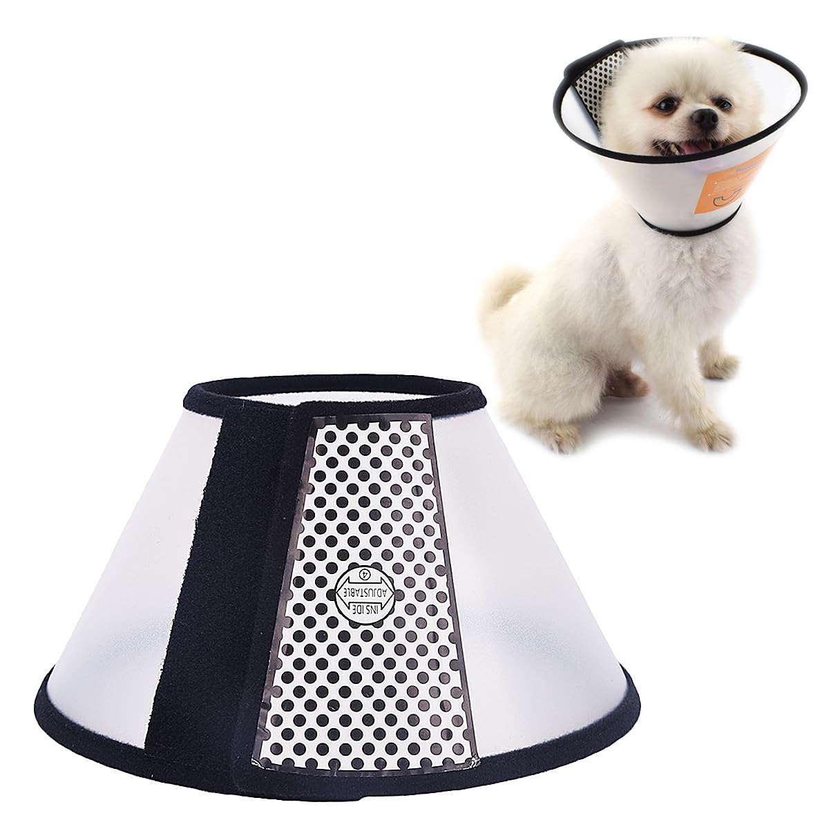 Visxcnu Collar Isabelino de plástico para Perros,Conos de Recuperación para Mascotas, Collarines para Curar Heridas, Collar Isabelino para Perros y Gatos XS(Cuello : 18-22 cm)