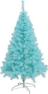 LED Fiber Optic Blue Christmas Tree - Modern Festival Tree Decoration for Christmas - 6ft Tall - Battery Operated Lights - Indoor Xmas Decor
