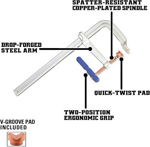 Miniatura 3 de Wilton Spark-Duty Abrazadera F de servicio regular, apertura máxima de 12 pulgadas, garganta de 5-1/2 pulgadas (modelo 2400S-12C)