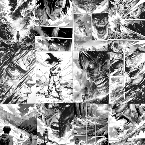 Image of Wallgasm Anime Manga Poster Set - Set of 54, 4 x 6 Inches Posters|Anime Posters For Room, Living Room, Office Dragon Ball Z, Naruto, Death Note, One Piece, Attack on Titans