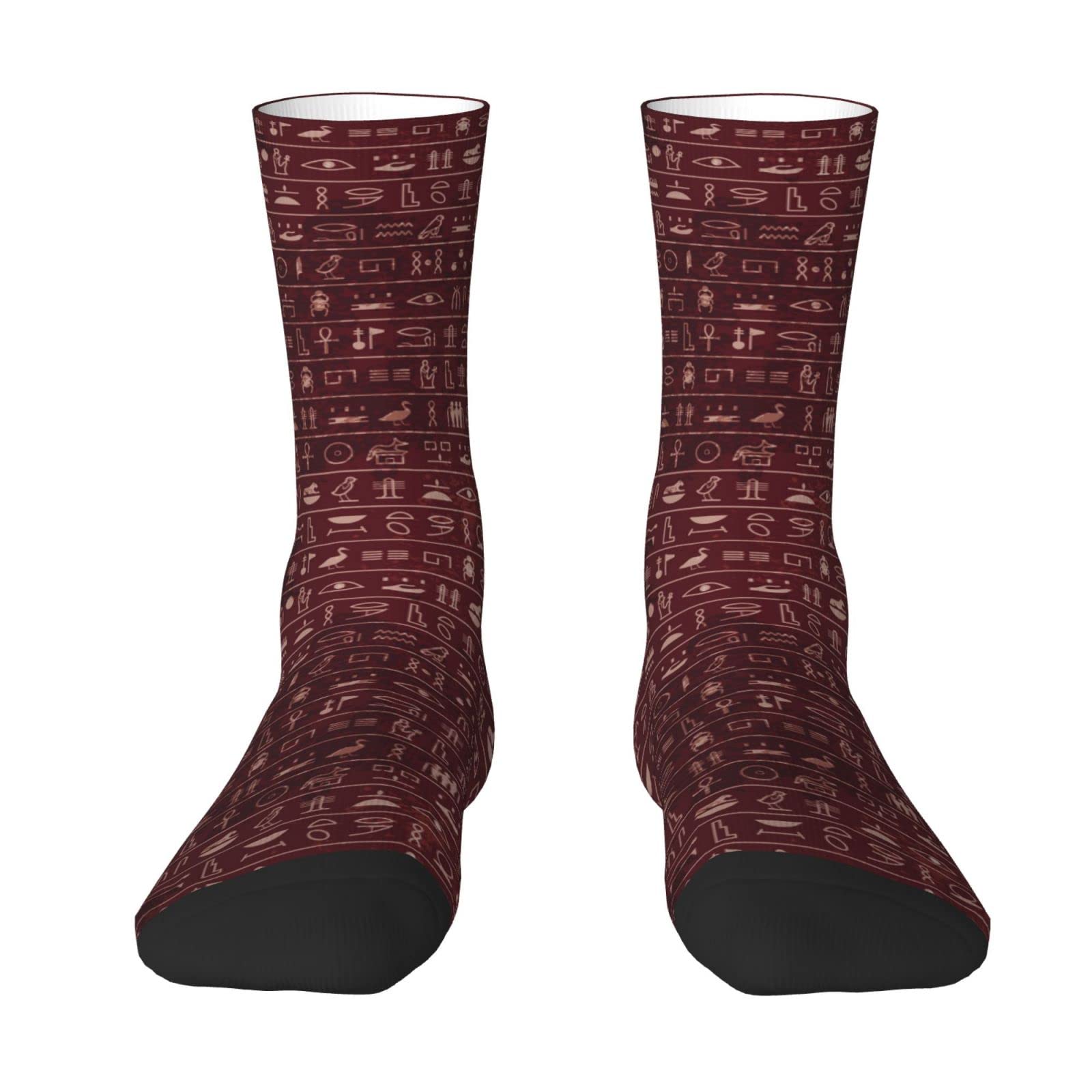 Nlwqekv Unisex As Pic Ancient Egypt Crew Socks Egyptian Socks Dress Socks Hieroglyphs Stockings History Gifts Novelty Socks