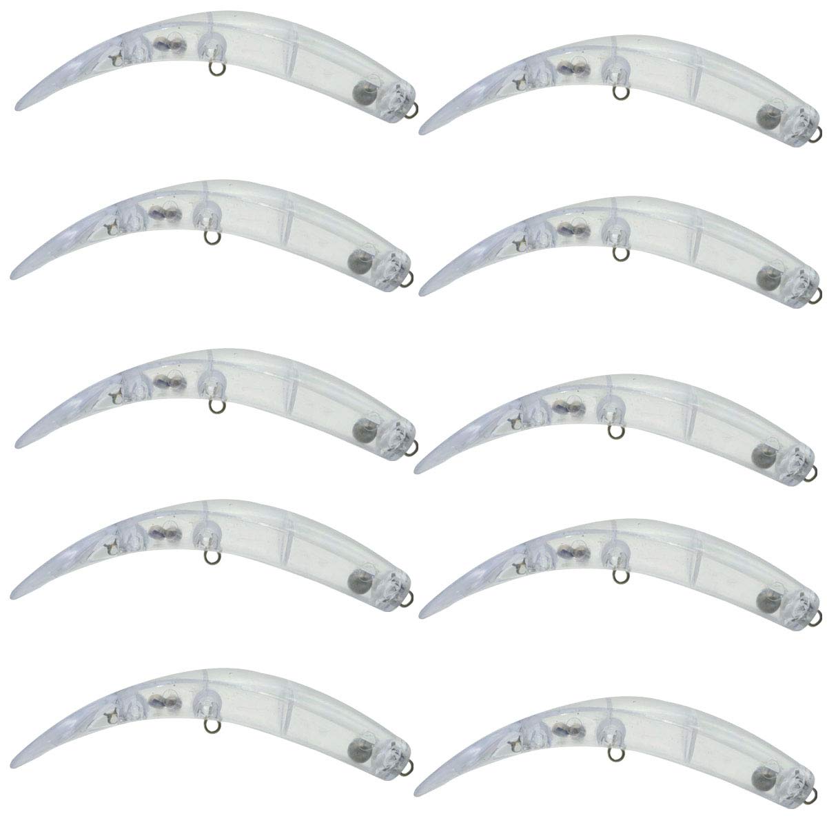 10PCS Unpainted Lure Blanks 13.4cm 23.82g Crankbait Simulation Blank Body Clear Hard Baits Trout Salmon Swimming Sea Bait Topwater Freshwater Plastic