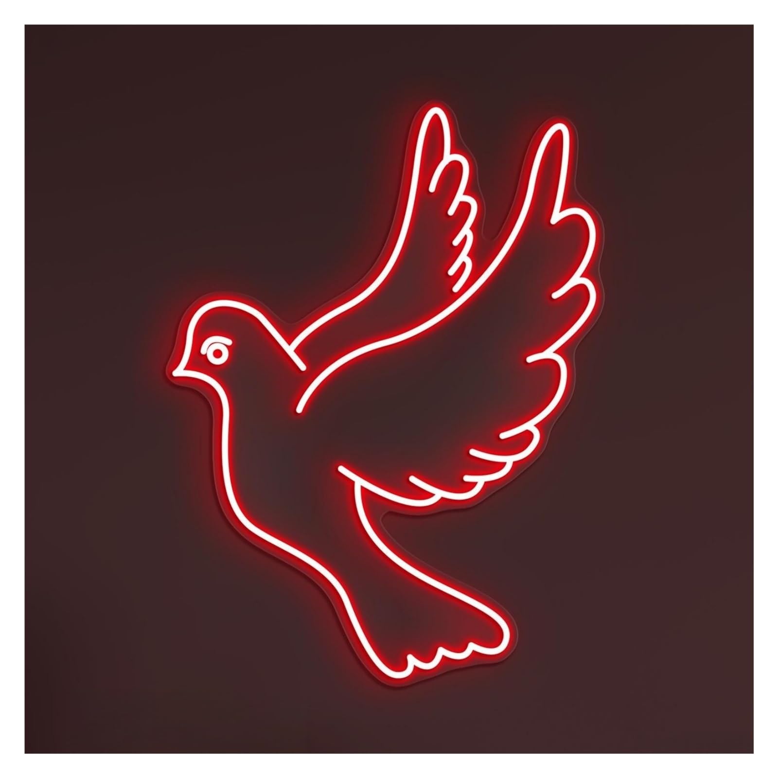 RONGCH Hanging Art Signs Flying Dove Neon Sign, Suitable for Kids Room Decor with Brightness Adjustable 44cm