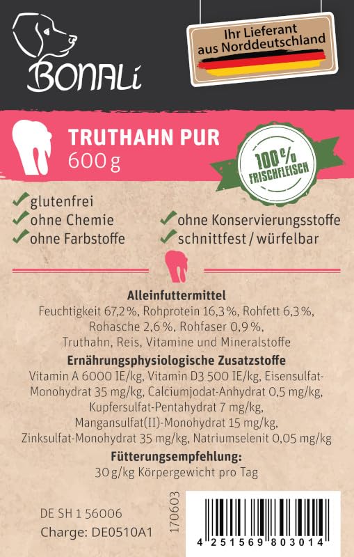 Hundewurst Truthahn schnittfest 600g 12 Stück Sparpack