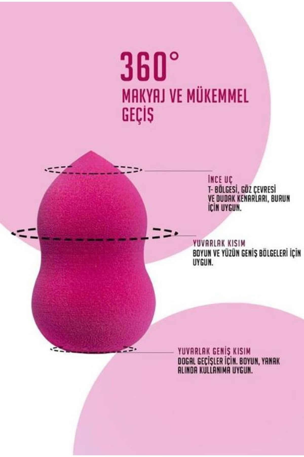 4'lü Armut Sünger, Makyaj Süngeri, Fondoten Süngeri Karışık Renk Çok Renkli