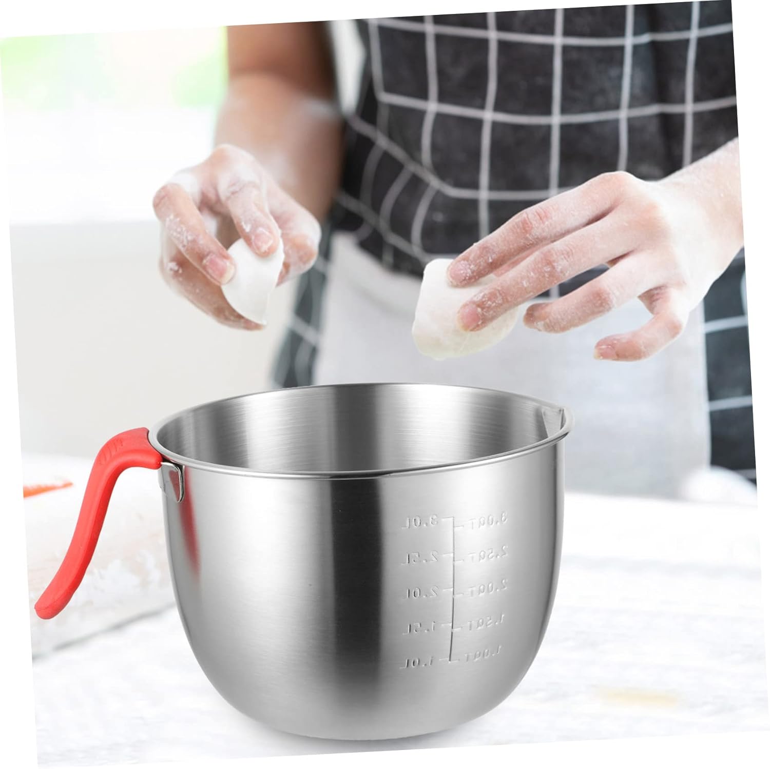 Stainless Steel Mixing Bowl Lids Serving Bowls for Meal Prep Egg Beating Basin Large Metal