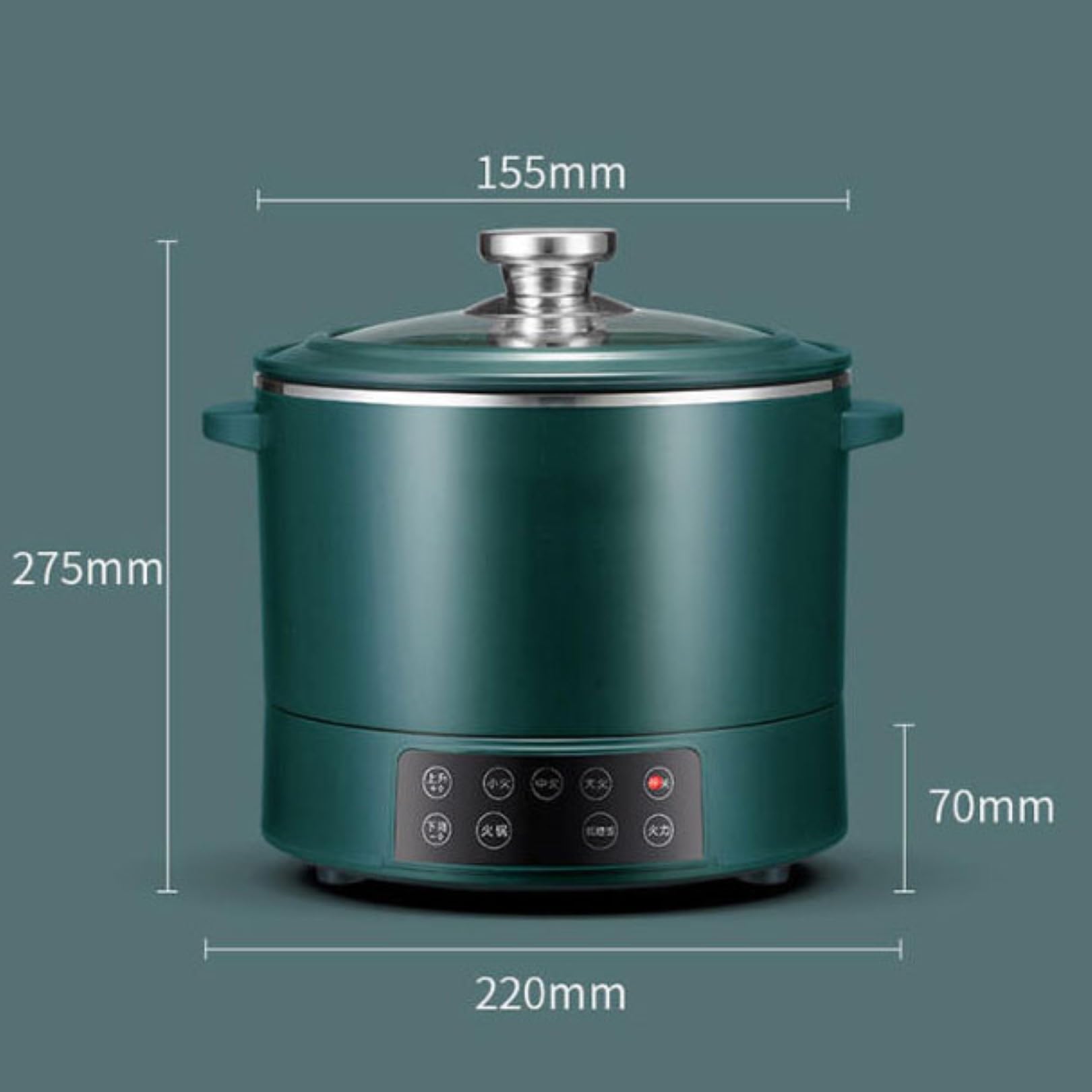 Générique Cuiseur à Riz 3L Multifonctionnel à 3 Vitesses réglables, Design à Corps divisé avec Panier Vapeur en Acier Inoxydable pour la Cuisine Domestique et Les fondues (Vert)