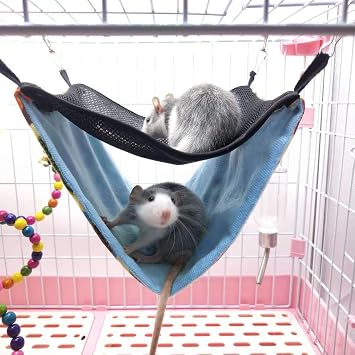 Small Pet Animal Hammock, Double Bunkbed Hammock Hanging Bed, Small Animal Cage Toy Accessories for Hamster/Squirrel/Guinea Pig/Chinchillas/Mice/Rats/Mini Dutch Pig