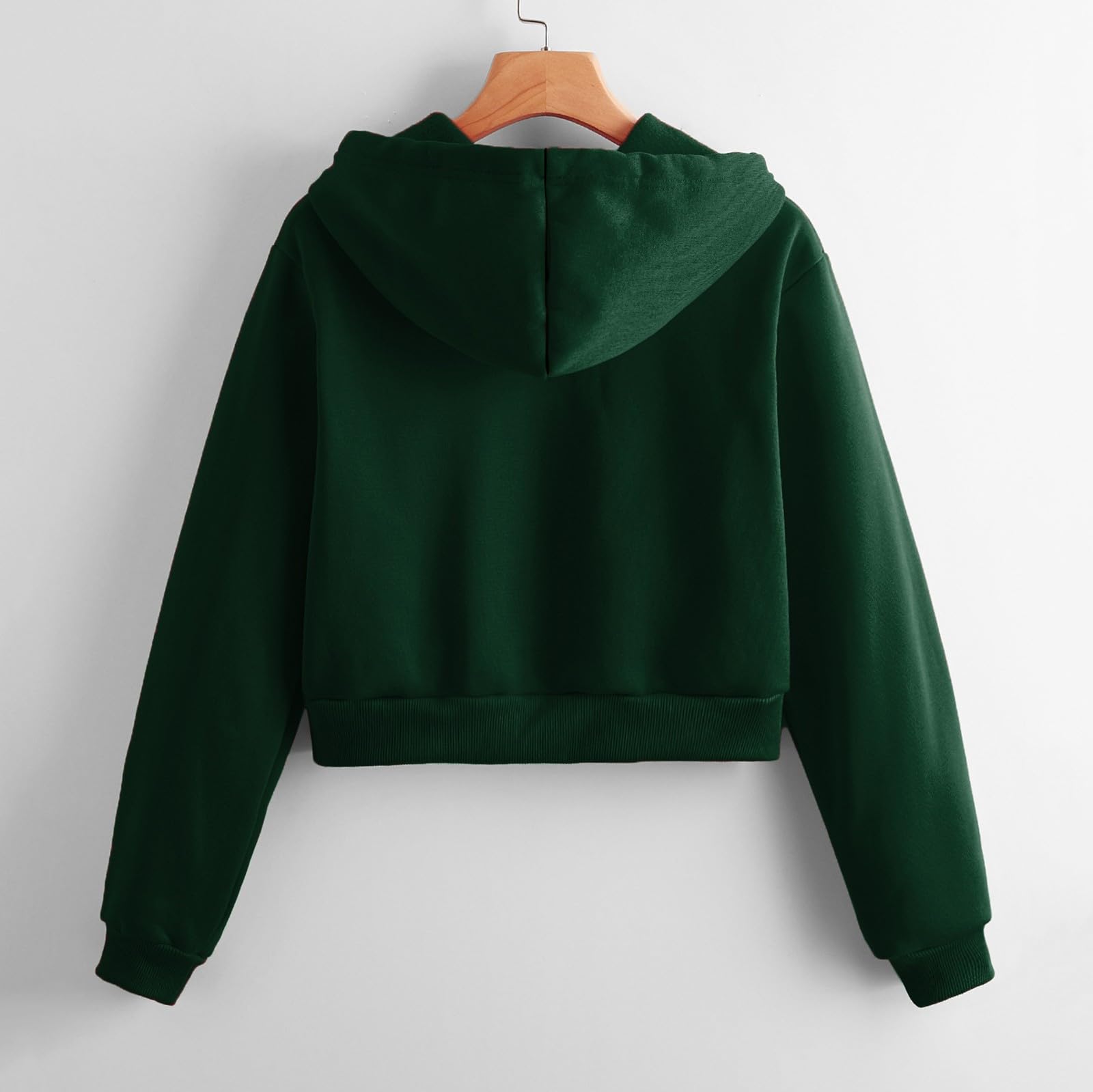 Generico Sweat-shirt court noir pour femme avec fermeture éclair – Sweat à capuche surdimensionné pour femme, doux, léger, gris, haut de sport, thermique, confortable, vêtements d'automne, mode, avec
