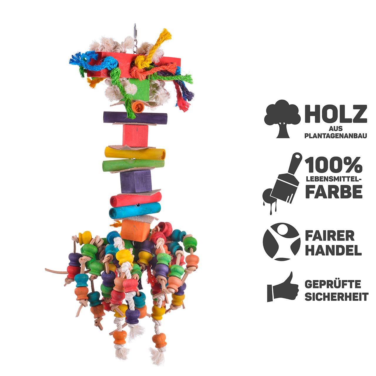 HappyBird | Papageienspielzeug Lots of Everything - ca. 27 x 23 x 67 cm