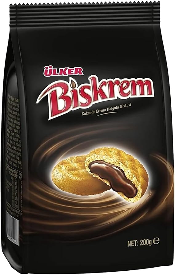 Ülker Biskrem Kakaolu Krema Dolgulu Bisküvi 200 gr x 4 Adet